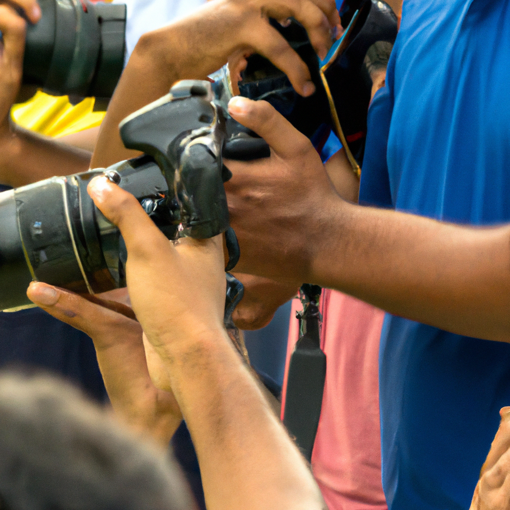 Studenten leren camera-instellingen bedienen