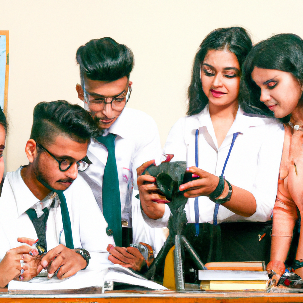 Blije studenten fotografie in de klas